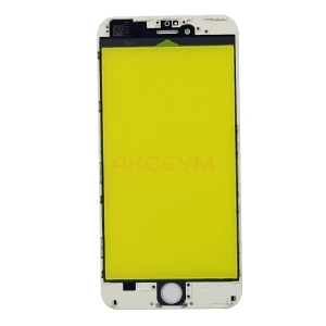 Стекло дисплея для iPhone 6 Plus с рамкой (белое)