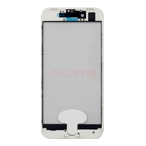 Стекло дисплея для iPhone 8/SE 2020/SE 2022 с рамкой и OCA пленкой (белое)