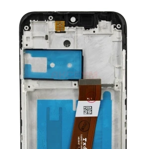 Дисплей с рамкой для Samsung Galaxy A01/M01/A015F/M015F (узкий коннектор, черный) - Оригинал