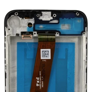 Дисплей с рамкой для Samsung Galaxy A01/M01/A015F/M015F (узкий коннектор, черный) - Оригинал