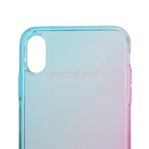 Чехол накладка для iPhone XS Max SC169 (голубой/розовый)