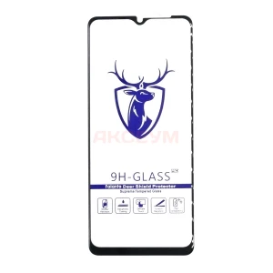 Защитное стекло для Samsung Galaxy A12/A12 Nacho/A02/M12 (A125F/A127F/A022G/M127F) (черное) премиум