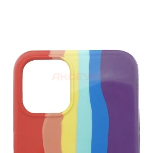 Чехол накладка для iPhone 12 mini ORG Soft Touch (радужный)