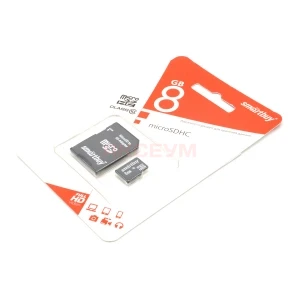 Карта памяти Smart Buy microSD 8 Гб (Class 10) + SD адаптер