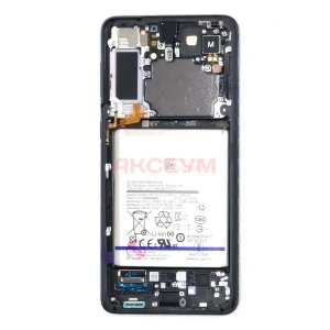 Дисплей с рамкой для Samsung Galaxy S21+/G996B с тачскрином (черный) - Оригинал