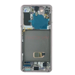 Дисплей с рамкой для Samsung Galaxy S21/G991B с тачскрином (розовый) - Оригинал