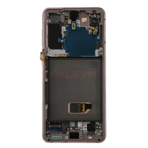 Дисплей с рамкой для Samsung Galaxy S21/G991B с тачскрином (фиолетовый) - Оригинал