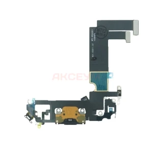 Шлейф для iPhone 12 mini с разъемом зарядки/микрофоном (черный) - Премиум