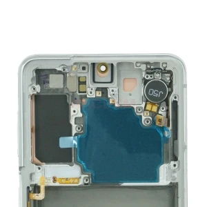 Дисплей с рамкой для Samsung Galaxy S21/G991B с тачскрином (белый) - Оригинал