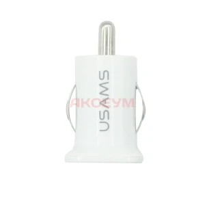 Автомобильное зарядное устройство USB USAMS (10W 2 порта) белый