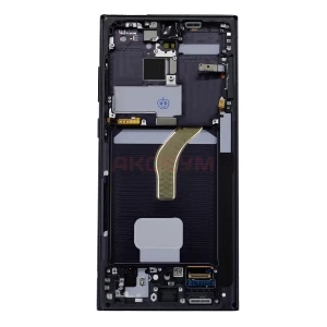 Дисплей с рамкой для Samsung Galaxy S22 Ultra/S908B с тачскрином (черный) - Оригинал