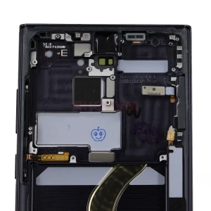 Дисплей с рамкой для Samsung Galaxy S22 Ultra/S908B с тачскрином (черный) - Оригинал