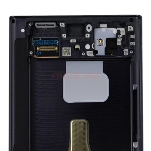 Дисплей с рамкой для Samsung Galaxy S22 Ultra/S908B с тачскрином (черный) - Оригинал