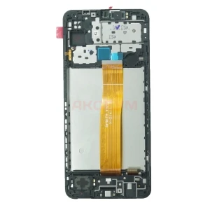 Дисплей с рамкой для Samsung Galaxy M12/M127F с тачскрином (черный) - Оригинал