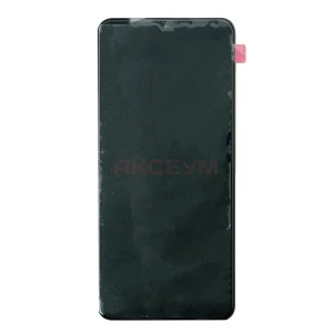 Дисплей с рамкой для Samsung Galaxy M12/M127F с тачскрином (черный) - Оригинал