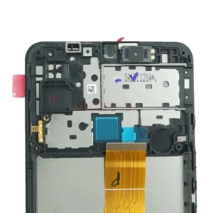 Дисплей с рамкой для Samsung Galaxy M12/M127F с тачскрином (черный) - Оригинал