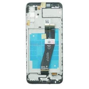 Дисплей с рамкой для Samsung Galaxy A03s/A037F (GH81-21233A) с тачскрином (черный) длина 163 мм - Оригинал