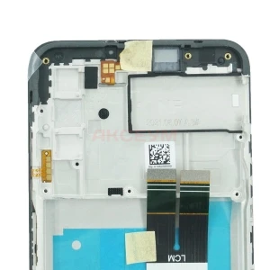 Дисплей с рамкой для Samsung Galaxy A03s/A037F (GH81-21233A) с тачскрином (черный) длина 163 мм - Оригинал