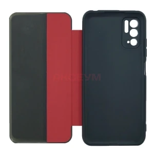Чехол книжка для Xiaomi Redmi Note 11SE BC003 (черно-красный)