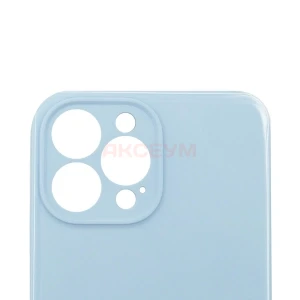 Чехол накладка для iPhone 13 Pro Max ORG Soft Touch с закрытой камерой (светло-голубой)