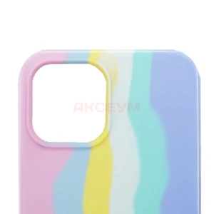 Чехол накладка для iPhone 12 Pro Max ORG Soft Touch (розовая радуга)