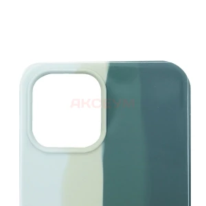 Чехол накладка для iPhone 12 Pro Max ORG Soft Touch (зеленая радуга)
