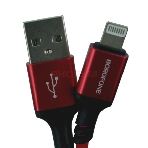 Кабель USB - Lightning Borofone BX83 (2.4A/силикон) красный