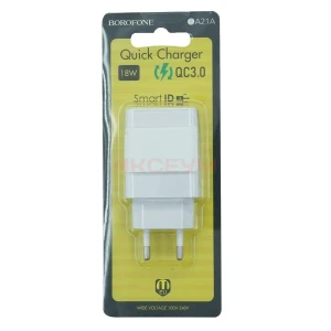 Сетевая зарядка Borofone BA21A (18W QС3.0) белая