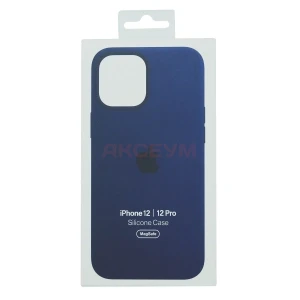 Чехол накладка для iPhone 12/12 Pro MagSafe Silicone с анимацией (синий омут)