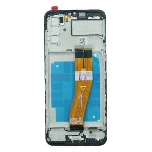 Дисплей с рамкой для Samsung Galaxy A03s (A037F) с тачскрином (черный) - Оригинал REF (GH81-21232A)