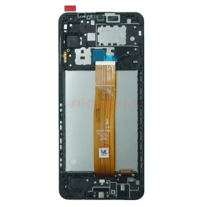 Дисплей с рамкой для Samsung Galaxy A12 (A125F) с тачскрином (черный) - Оригинал REF
