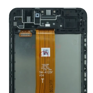 Дисплей с рамкой для Samsung Galaxy A12 (A125F) с тачскрином (черный) - Оригинал REF