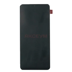 Дисплей с рамкой для Samsung Galaxy A12 Nacho (A127F) с тачскрином (черный) - Оригинал REF