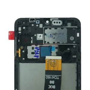 Дисплей с рамкой для Samsung Galaxy A12 Nacho (A127F) с тачскрином (черный) - Оригинал REF