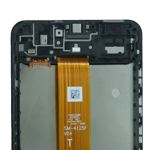 Дисплей с рамкой для Samsung Galaxy M12 (M127F) с тачскрином (черный) - Оригинал REF