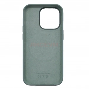 Чехол накладка для iPhone 14 Pro MagSafe Silicone с анимацией (серо-голубой)
