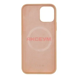 Чехол накладка для iPhone 12/12 Pro MagSafe Silicone с анимацией (персиковый)