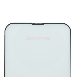 Защитное стекло для iPhone 13/13 Pro/14/16e с сеткой динамика (черное)