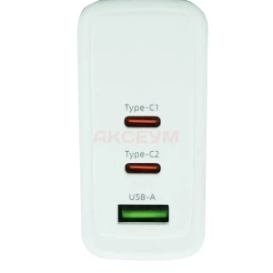 Сетевая зарядка USB/Type-C Hoco N30 (65W/QС3.0/PD) белая
