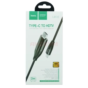 Кабель Type-C - HDMI Hoco UA16 (4K/30 Hz HD/оплетка нейлон/2 м) серый