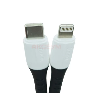 Кабель Type-C - Lightning Hoco X82 (3A/20W/PD/силикон/термостойкий) белый