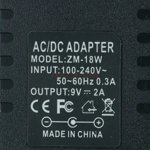 Блок питания 9V/2A (5.5х2.5/4.0х1.7) черный