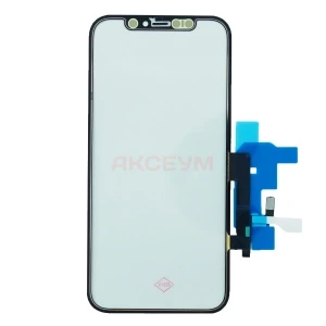 Стекло дисплея для iPhone 12/12 Pro с тачскрином и OCA пленкой (черное)