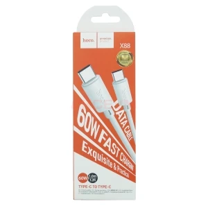 Кабель Type-C - Type-C Hoco X88 (5A/60W) белый