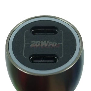 Автомобильное зарядное устройство Type-C Hoco Z48 (40W/QC3.0/PD/2 порта/кабель Type-C-Lightning) cерое