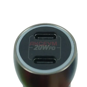 Автомобильное зарядное устройство Type-C Hoco Z48 (40W/QC3.0/PD/2 порта/кабель Type-C-Type-C) Серое