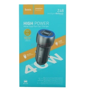Автомобильное зарядное устройство Type-C Hoco Z48 (40W/QC3.0/PD/2 порта) Серое