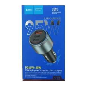 Автомобильное зарядное устройство USB/Type-C Hoco NZ9 (95W/QC3.0/PD/2Type-C/1USB) черное
