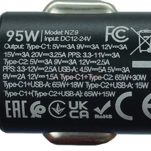 Автомобильное зарядное устройство USB/Type-C Hoco NZ9 (95W/QC3.0/PD/2Type-C/1USB) черное
