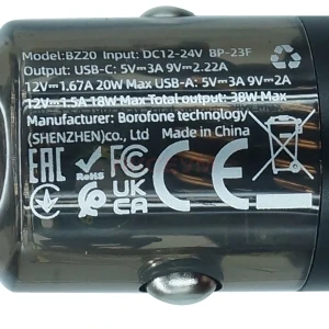 Автомобильное зарядное устройство USB/Type-C Borofone BZ20 (38W/QC3.0/PD 20W) черное